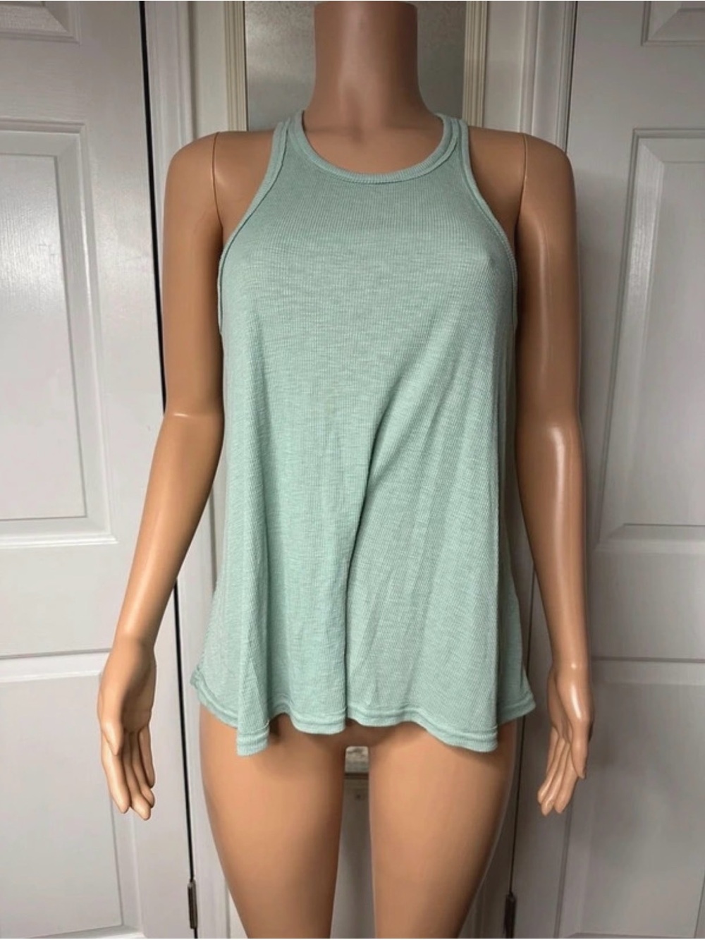 Free People Intimately Women’s Medium Sage Green Ribbed Racerback Swing Tank Top
